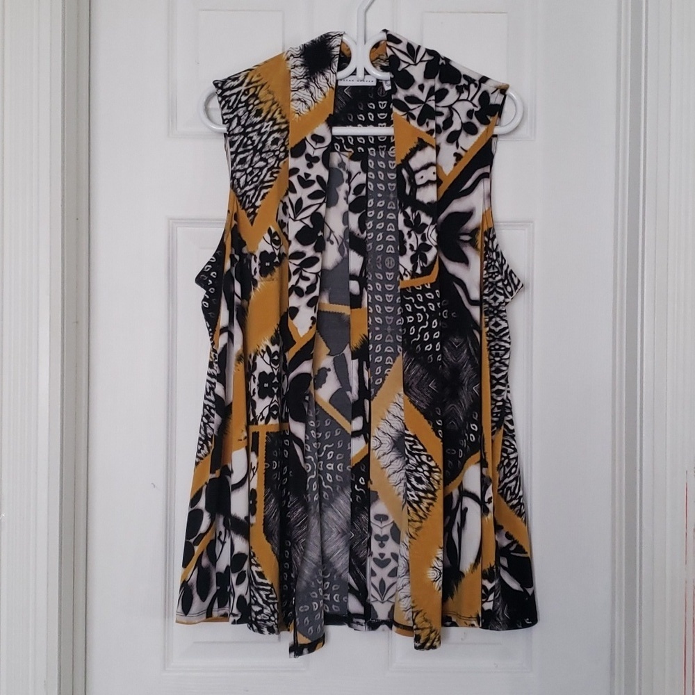 Susan Graver  waterfall sleeveless cardigan